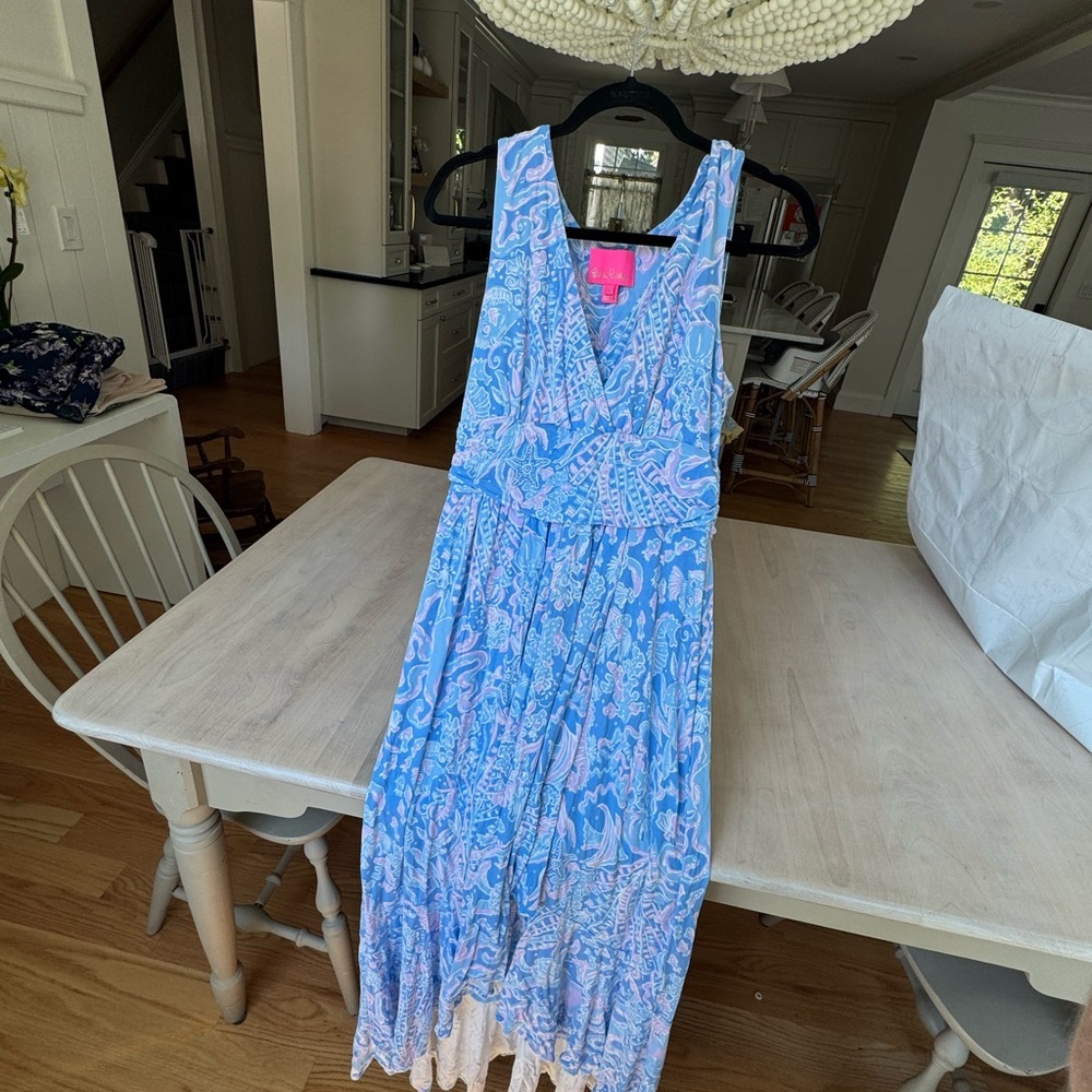 Lilly Pulitzer Blue and White Sleeveless Sundress